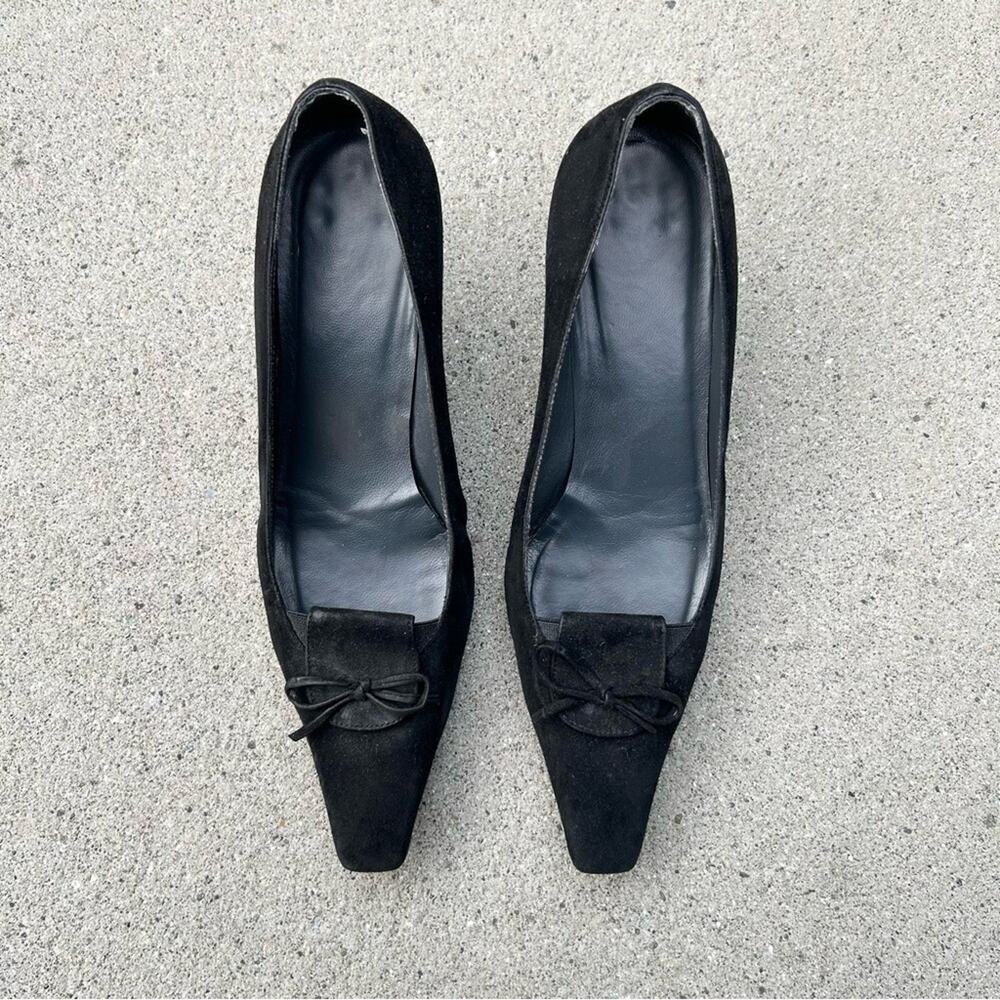 Stuart Weitzman Kitten Heel Vintage Y2K 00's Black Suede 7.5 - Picture 3 of 12